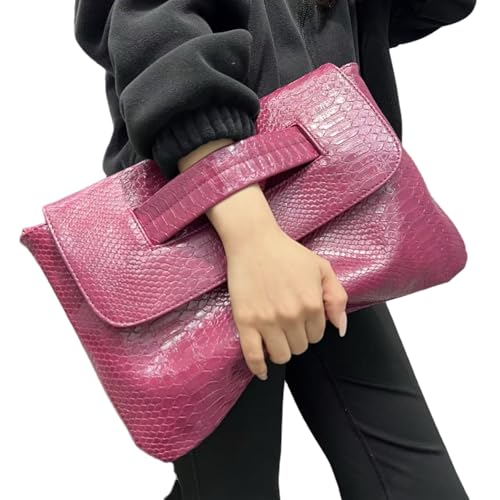 Image of Women Classic Crocodile Pattern Faux Leather Clutch Purse Oversized Female Shoulder Bag Messenger Handbag