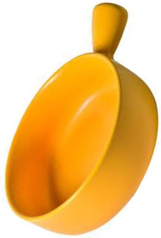 Hemoton Ceramic Matte Baking Dish: Yellow Round Dinner Plates Oven Safe Roasting Lasagna Pan with Handle Round Dish