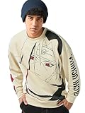 Bewakoof X Naruto - Sudadera de polialgodón para hombre, ajuste grande, Bewakoof Heavy Duty 1.0, sudadera para hombre, ropa de invierno, Beige 13, 46