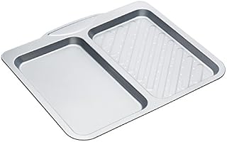 KitchenCraft Divided Baking Tray / Crisper with Non Stick Finish, 40 x 35.5 cm