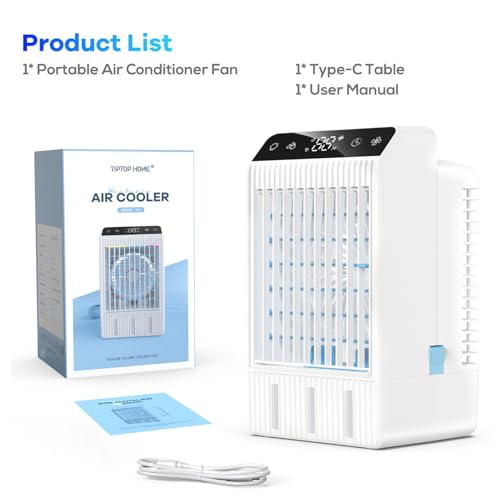 Portable Air Conditioners: Mini Evaporative Cooler with 1000ML Water Tank USB Powered Car Air Personal Conditioner for Bedroom Office Camping by Tiptop Home - Used condition - Image 3