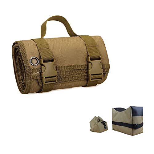 Tactical Shooting Non Padded Mat,Durable Roll Up Shooting Non-Slip Mat and Shooting Rest Bags Hunting Accessories,Hunting Mats for Shooters (Coyote)