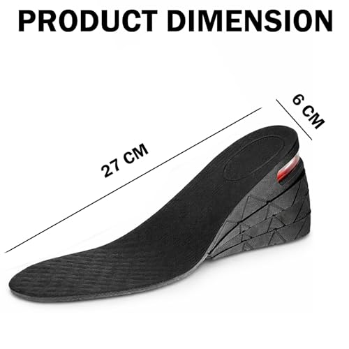 Image of Signamio Height Increase Insoles for Men and Women, 4-Layer Adjustable Shoe Insoles for Men, Up to 9cm Height Booster Sole, Soft Material, 1 Pair, Sizes ranging US 4 to 9