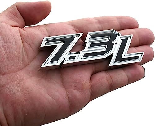 Image of 2pcs New 7.3L Emblems 3D Turbo Diesel Side Badge Nameplate Logo (Chrome)