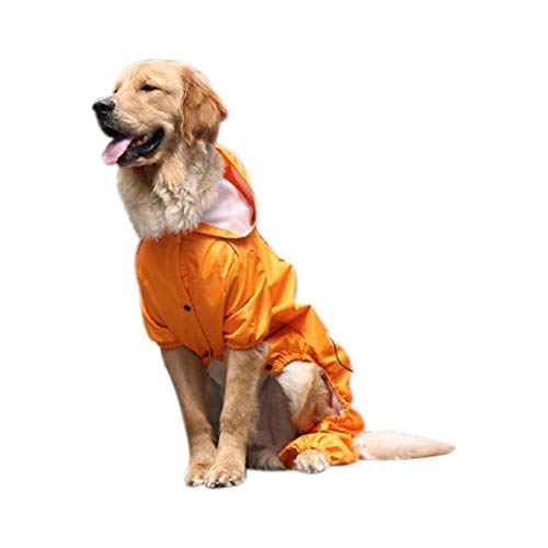TOOGOO Large Dog Raincoat Hooded Golden Retriever Clothes Medium Big