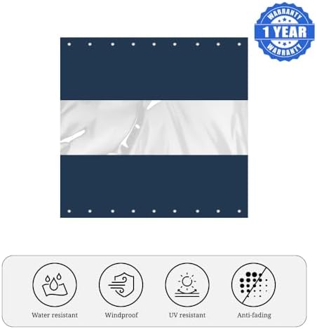 Covers & All Vinyl Outdoor Curtains for Patio Waterproof β 12 oz Outdoor Clear Panel Curtains, Gazebo Curtains with Brass Grommets for Pergola, Porch & Patio Walls for Winter (7 x 12 ft, Blue) - 2