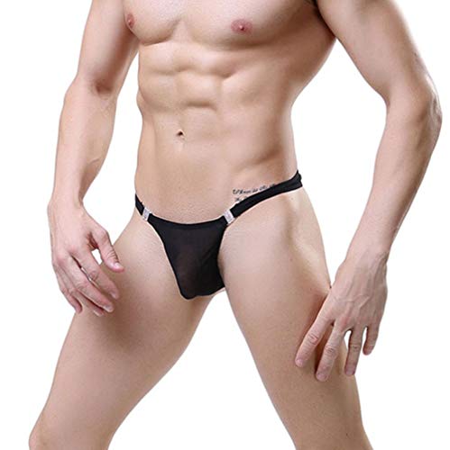 Men's 3in1 Sexy Cooling Anti-Smell Brief Breathable Thong See Though Underwear Underpant for Boyfriend Husband (3 Colors Packe)2