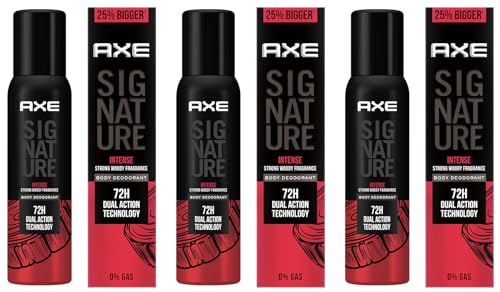 Axe Signature Intense Long Lasting No Gas Deodorant Bodyspray For Men 154 ml (Pack of 3)