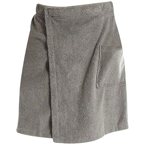 Listado de Toallas de cortesía Top 10. 44 ESiiFuu Toalla Envolvente Ajustable para Hombre para Sauna con Cinta de sujeción y Bolsillo Suave y Absorbente para Ducha baño Gimnasio Talla L