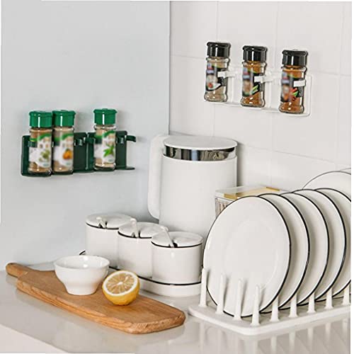 Voedsellade Wall Mount Spice Rack Opknoping Kruidenfles Carrier Gripper Spice Holder Green 10st - Image 3