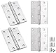 4 Stück Scharniere Klappbar 100mm x 70mm, Edelstahl Scharnier Klavierband Scharnieren Klein Scharnierband, Türscharnier für Türen Fenster Schränke mit 48 Stück Schrauben