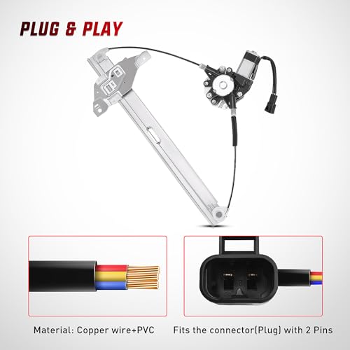Image of Nilight Power Window Regulator /Motor Compatible with 2006 2007 2008 2009 2010 2011 2012 2013 Chevrolet Impala /Impala Limited 2014 2015 2016 Front Passenger Side 748-173