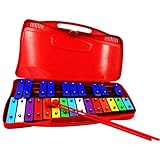 アルミニウム合金25トーングロッケンシエルキロフォン パッケージに含まれるもの: 1ピース木琴 2個のマレット 1ピースケース あなたはキロフォンを使って音楽のシンプルな部分を演奏し、素敵な音は人たちに幸福と喜びをもたらします。目と手の調整能力を同時に育成するのに最適です。 持ち運びに便利なハンドヘルドケースですので、どこでも演奏しやすいです。 サイズ：約39＊（23/18）＊4.5cm 下の部分に三つの「脚」が付いています。もっと楽に練習できます。　