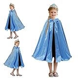AISHN Princess Cape Hooked Cloak Girls Cape, Princess Cloak Girls Princess Dress Up for Halloween, Birthday, Cosplay (Blue, 4-8 Years)