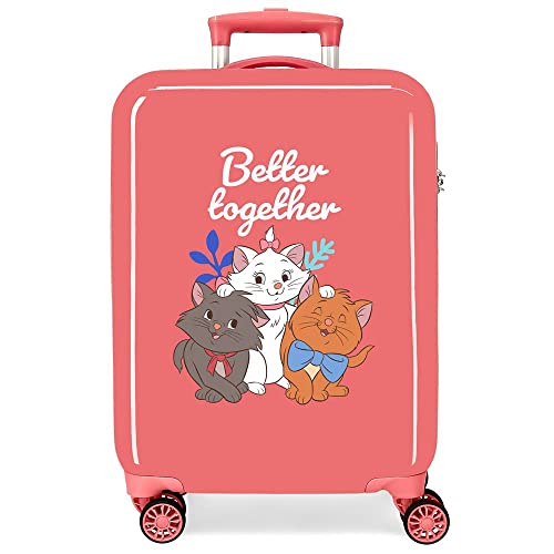 Disney Aristogatos Valigia da Cabina Coral 38 x 55 x 20 cm Rigida ABS Chiusura a combinazione laterale 78 L 2 kg 4 ruote doppie Bagaglio a mano, rosso, Valigia cabina