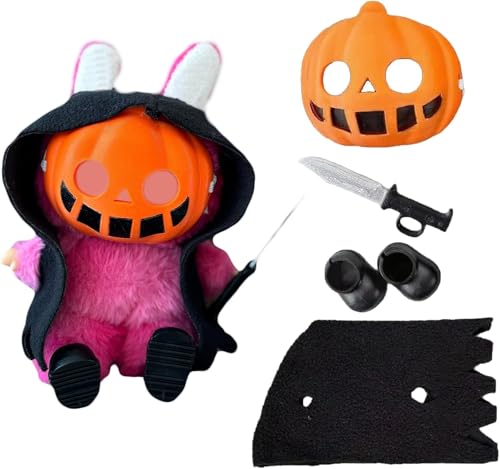 Vêtements d'Halloween pour Labubu avec masque effrayant et costume complet de poupée 15 cm