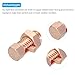 MECCANIXITY Split Bolt Connector Brass Copper 25mm Grounding Clamps with 14mm Matching Hex Nut for Completing Ground Bonding to Bare Wires Pack of 3