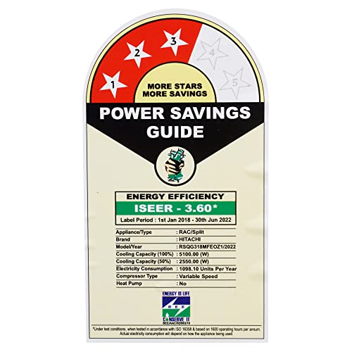 Image of Hitachi 1.5 Ton 3 Star Shizen Smart 3200WS (Wi Fi Unabled) Inverter Split AC (Copper, Dust Filter,2022 Model, RSQG318MFEOZ1,White)