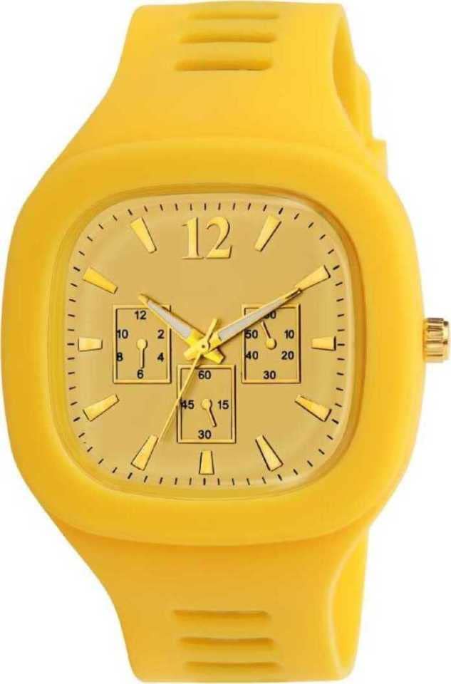 V&Y Square Shape Latest Yellow Strap Watch for Men | Birthday Gift Watch for Boys (B0B5HCTF9N) Amazon Price History, Amazon Price Tracker