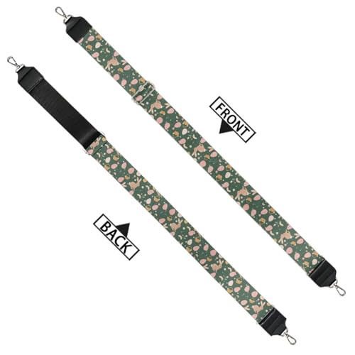 Image of Halloween Handbag Strap Canvas Purse Strap Colorful Bat Black Shoulder Strap Multicolor Bats Replacement Strap