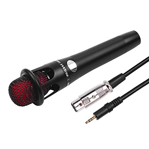 lifcasual Microfone condensador com fio portátil cabo XLR plugue de 3,5 mm para KTV Karaokê canto tr