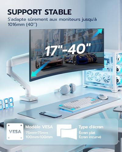 Support de moniteur ARES WING pour écran 17-40 pouces réglable VESA - 5