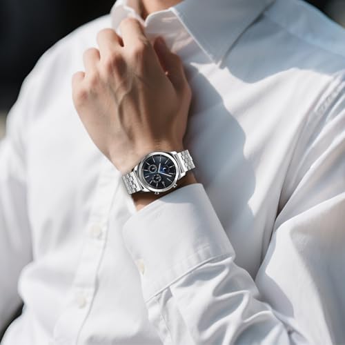 Image of Kai Tian Stainless Steel Watch Band 20 21 22 24 26 18mm for Men Women Solid Watch Bracelet Strap with Deployment Double Lock Black Silver Blue Grey Rose gold