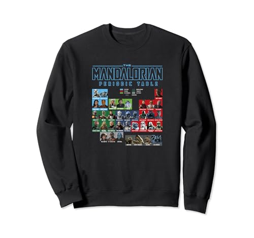 Sweatshirt Mandalorian Star Wars avec motif tableau périodique en coton confortable