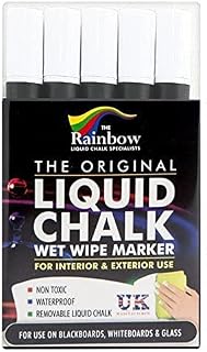 Liquid Chalk Marker Pens 5 Pack WHITE - 5mm Bullet Nib