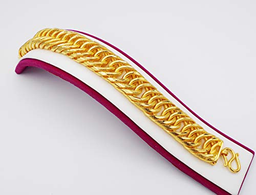 Men's Classic Bracelet Gold Plated 22k 23k 24k Thai Baht Gold 7.5 Inch, 66 Gram Jewelry2