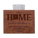 FREE PERSONALIZATION - PLEASE provide personal information in the CUSTOM NOW YELLOW TAB for personalization FEATURES INCLUDE: Free Personalization, and glass votive included with purchase, made of solid quality cherry wood, handcrafted and engraved w...