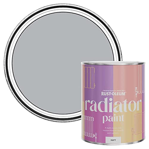 Rust-Oleum Grey Radiator Paint in Matt Finish - Monaco Mist 750ml