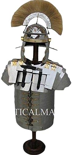 NauticalMart Roman Lorica Segmentata Armor with Blonde Plume Roman Centurion Helmet