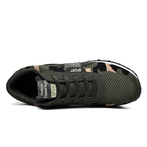 ESXGED Women's Fashion Camouflage Platform Canvas Sneakers Girl's Invisible Wedges Increase Heel Mesh-Cloth Casual Shoes3