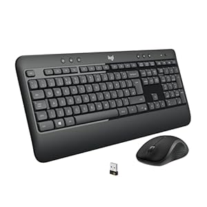 Logitech MK540 Advanced Wireless Keyboard and Mouse Combo for Windows, 2.4 GHz Unifying USB-Receiver, Multimedia Hotkeys, 3-Year Battery Life, for PC, Laptop