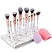 Produktbild Make Up Pinsel Set, Komake Kosmetikpinsel Foundation Pinsel Set Gesichtspinsel Make Up Schminkpinsel Lidschattenpinsel Augenpinsel Lippenpinsel mit Beauty Schwamm und Bürste Wash Ei (15+2 Stücke)