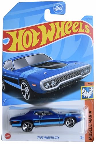 Hot Wheels Plymouth GTX 1971 Muscle Mania Azul miniatura 1