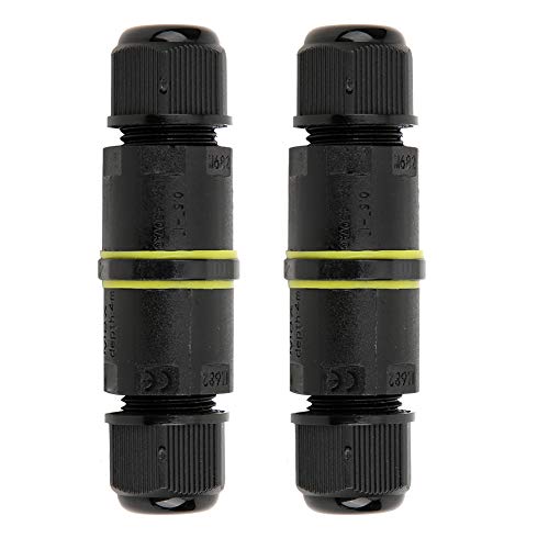 Tomotato 2 Pcs 3 Pin Junction Box, Outdoor IP68 Waterproof Wire Connector Electrical Wire Connector Multi Purpose Cable Connector