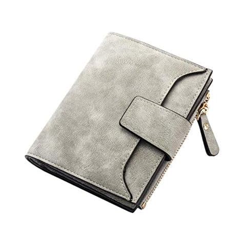 Diyafas Vintage Women Short Wallet Ladies Purse with Zip Coin Pocket Organizer Small Card Holder Cover