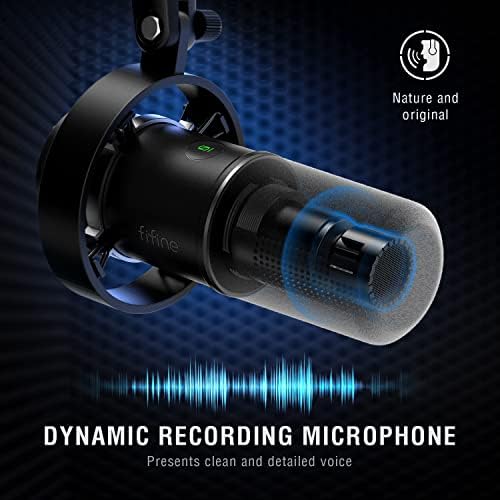 FIFINE XLR mikrofon dynamiczny PC, mikrofon USB do streamingu, podcastów, studia gier, do PS4/5 Mac Mixer, kart dźwiękowych - K688