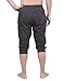 HDE Mens 3/4 Pants Workout Jogger Yoga Capri Shorts with Pockets for Running Charcoal - Medium