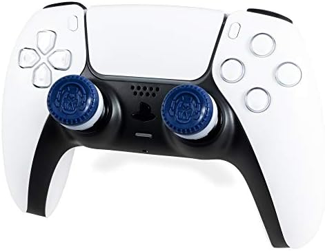 KontrolFreek Call of Duty: Warzone Performance Thumbsticks for PlayStation 4 (PS4) and PlayStation 5 (PS5) | 2 High-Rise, Hybrid| Blue/Gray