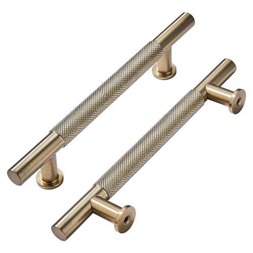 khtumeware 10 Pack 6 Inch(152mm) Drawer Handles Knurled Antique Champagne Bronze Cabinet Pulls Drawer Pulls Kitchen Hardware Kitchen Handles for Cabinets Cupboard Handles