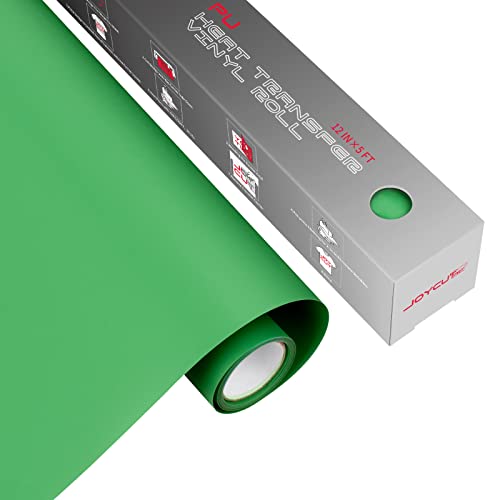 Joycut Art Superior Iron On Htv 12" X 5Ft Grass Green Pu Heat Transfer Vinyl Roll, Diy Heat Press Design For T-Shirts #TOP19