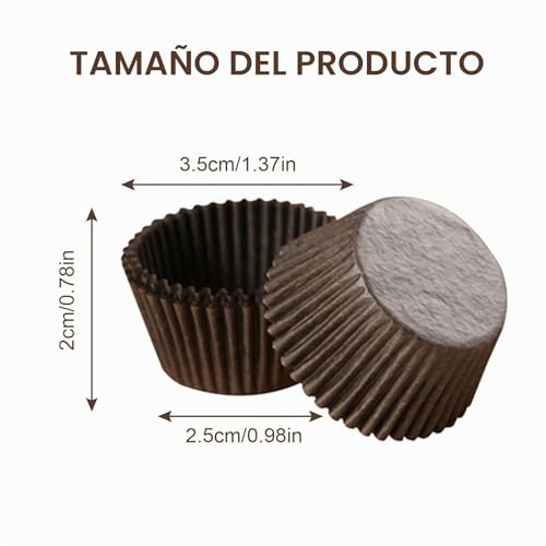 Miniatura 2 de Viksaun Pack De 1000 Mini Moldes De Papel Moldes Papel Para Magdalenas Papeles Para Cupcakes 1 0.75 In Hornear Magdalenas Para Hornear, Cumpleaños, Fiestas Brown