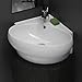 CeraStyle 002000-U-One Hole Mini Round Corner Ceramic Wall Mounted/Vessel Sink, White