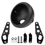 5.75” Motorcycle Headlight Housing Bucket Kit, CNC Aluminum Brackets 32–40mm (Fits 39mm Forks), Compatible...