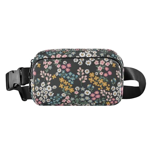 Riñonera de moda con flores de jardín coloridas para hombres y mujeres, cinturón de gran capacidad con correa ajustable para viajes, gimnasio, trabajo, Flores de jardín coloridas, 1 size