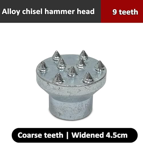 YXYLJOZ Marteau à boucharder pneumatique, Marteau à Percussion pour boucharder la Pierre, avec Double tête à 9 Dents en carbure, poignée amortissante pour Le dégrossissage des Surfaces. – vue 4