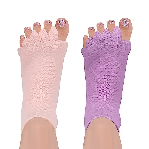 SPORCLO Meias separadoras de dedos, meias de alinhamento dos pés, espaçadores de dedos para cuidados
